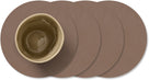 LIND DNA Onderzetters Nupo - Leer - Truffle - ø 10 cm - 4 Stuks
