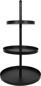 Cookinglife Etagère metaal zwart ø 20, 25 & 30 cm - 3-laags - 55 cm hoog