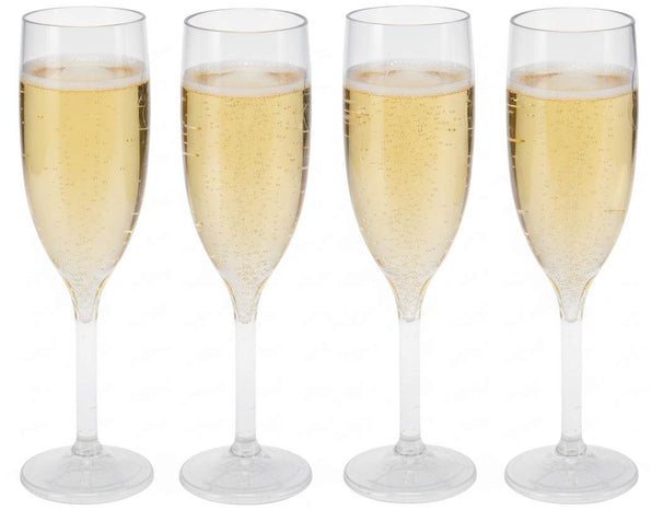 Cookinglife Champagneglazen Kunststof - CampVibe - Outdoor - Onbreekbaar - 165 ml - 4 Stuks