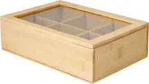 Cookinglife Theedoos - Theekist - Bamboe - 6 vakken - 24 x 16 x 7 cm