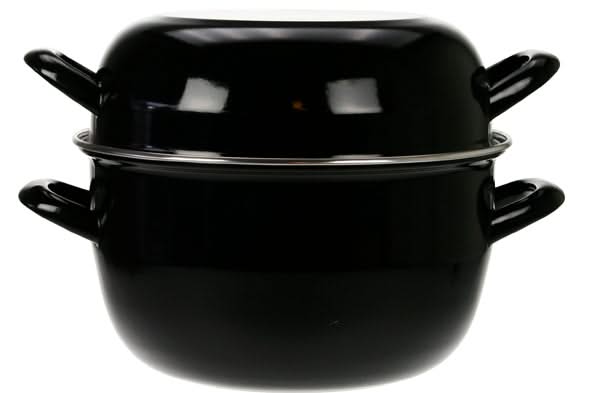 Cosy & Trendy Mosselpan - Zwart - ø 24 cm / 5 liter - geëmailleerde anti-aanbaklaag