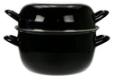 Cosy & Trendy Mosselpan - Zwart - ø 24 cm / 5 liter - geëmailleerde anti-aanbaklaag