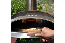 Horno para pizza ZiiPa Piana - A leña - con termómetro - Terracota - para pizzas de ø 30 cm - Piedra para pizza giratoria