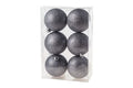 Bolas de Navidad Glitter Gris 6 piezas Cosy & Trendy