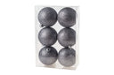 Bolas de Navidad Glitter Gris 6 piezas Cosy & Trendy