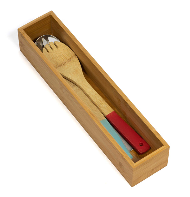 Cookinglife Bestekbak kookgerei - Opbergbox - Multi Organizer - Bamboe 38 x 8 x 7 cm