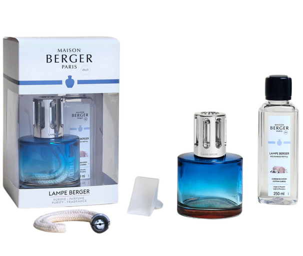 Maison Berger Giftset - Geurbrander Berger Pure / Caresse de Coton - Blauw - 250 ml
