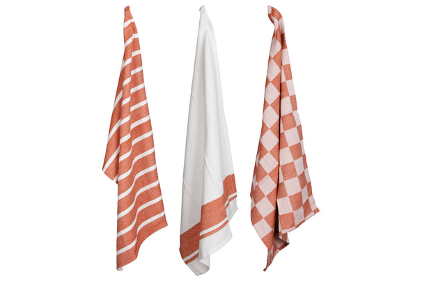 Cosy & Trendy Theedoeken Stoff Roest 50 x 70 cm - 3 Stuks