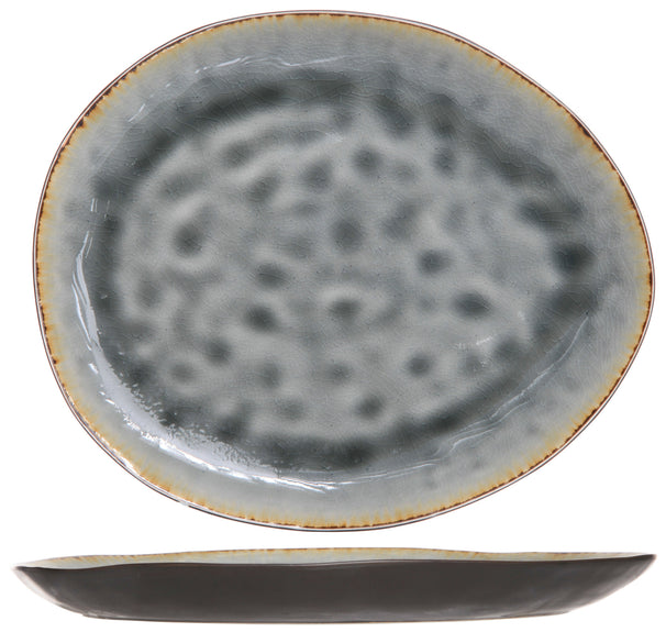 Cosy & Trendy Dinerborden Organic Laguna Blue Grey 27 x 23 cm - 4 Stuks