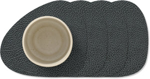 LIND DNA Onderzetters Hippo - Leer - Black Anthracite - 13 x 11 cm - 4 Stuks