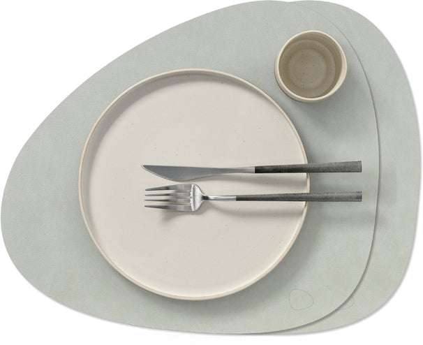 LIND DNA Placemats Nupo - Leer - Metallic - Curved - 44 x 37 cm - 2 Stuks