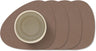 LIND DNA Onderzetters Nupo - Leer - Truffle - 13 x 11 cm - 4 Stuks