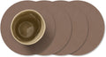 LIND DNA Onderzetters Nupo - Leer - Truffle - ø 10 cm - 4 Stuks