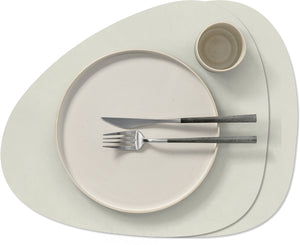 LIND DNA Placemats Nupo - Leer - Linen - Curved - 44 x 37 cm - 2 Stuks