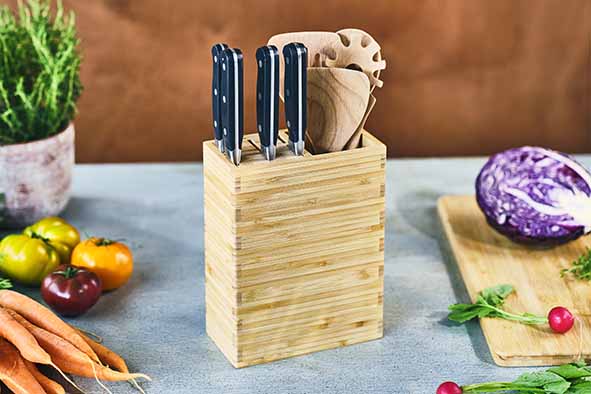 Cosy & Trendy Messenblok Delish Chef 18 x 9 x 22 cm - geschikt voor 9 messen of kookgerei