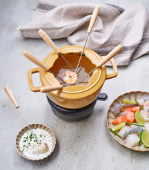 Set de fondue Cosy & Trendy Fontestic Hierro fundido Ámbar Oro - Ø 18 cm