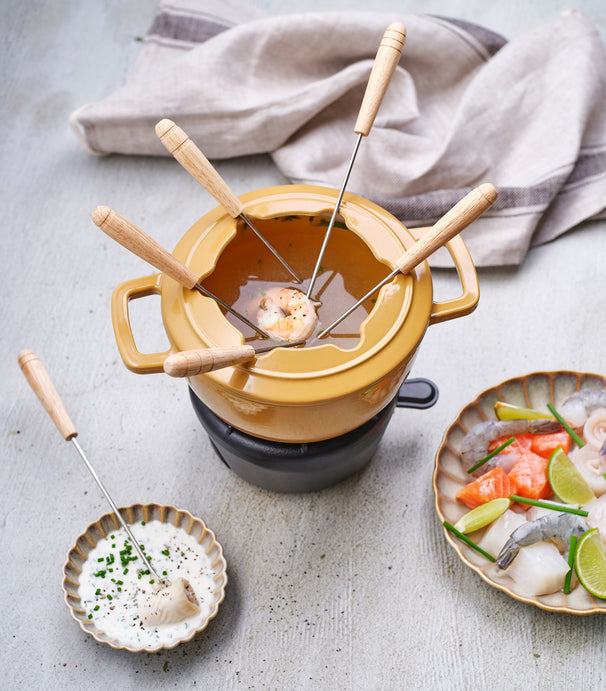 Cosy & Trendy Fondue set Fontestic Cast Iron Amber Gold - Ø 18 cm
