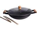 Wok con tapa y utensilios Cookinglife ø 36 cm / 6.5 litros - recubrimiento antiadherente estándar