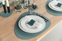 LIND DNA Onderzetters Hippo - Leer - Pastel Green - ø 10 cm - 4 Stuks