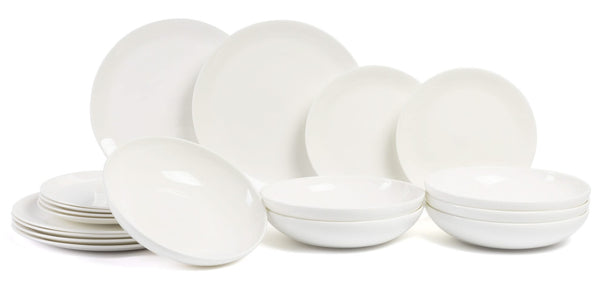 ASA Selection Serviesset A Table - Wit 18-delig / 6 personen - 6 dinerborden, 6 ontbijtborden en 6 diepe borden