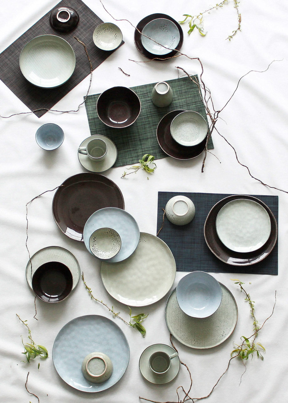 Salt & Pepper Kleine Kommen Artisan Groen ø 12 cm - 4 Stuks