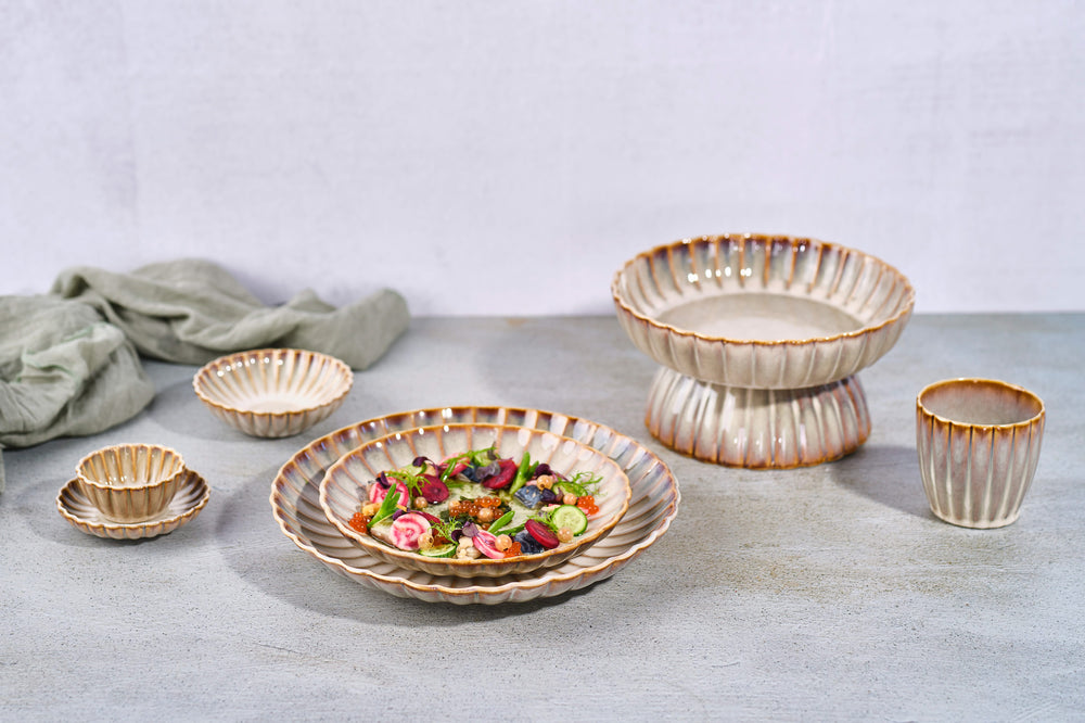 Cosy & Trendy Cappuccino Kop met Oor Astera Pearl Beige - ø 12 cm / 450 ml - 4 Stuks