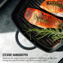 Blackwell Pannenset Gietijzer 2-Delig Koekenpan ø 25 cm & Grillpan 23 x 23 cm - geschikt voor alle warmtebronnen - zonder anti-aanbaklaag