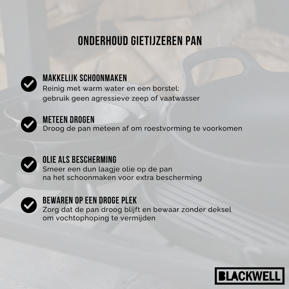 Blackwell Wokpan / Wadjan Gietijzer ø 32 cm / 3.3 liter - geschikt voor alle warmtebronnen - zonder anti-aanbaklaag