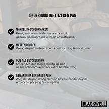 Blackwell Wokpan / Wadjan Gietijzer ø 32 cm / 3.3 liter - geschikt voor alle warmtebronnen - zonder anti-aanbaklaag