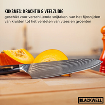 Blackwell Messenset (Koksmes + Santokumes + Nakirimes + Officemes) - Japanse stijl - 67 lagen damaststaal - VG10 - 4-delig