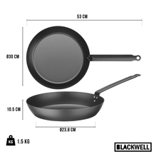 Blackwell Koekenpan Carbon Staal ø 30 cm - geschikt voor alle warmtebronnen - zonder anti-aanbaklaag