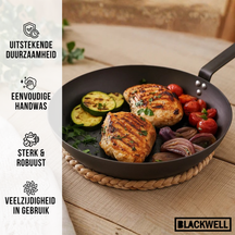 Blackwell Koekenpan Carbon Staal ø 20 cm - geschikt voor alle warmtebronnen - zonder anti-aanbaklaag