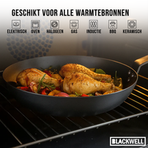 Blackwell Koekenpan Carbon Staal ø 20 cm - geschikt voor alle warmtebronnen - zonder anti-aanbaklaag