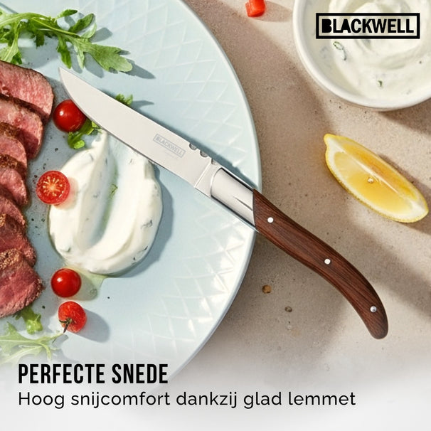 Blackwell Steakbestek Laguiole - Steakmessen & Steakvorken - Rozenhout - 12 Stuks