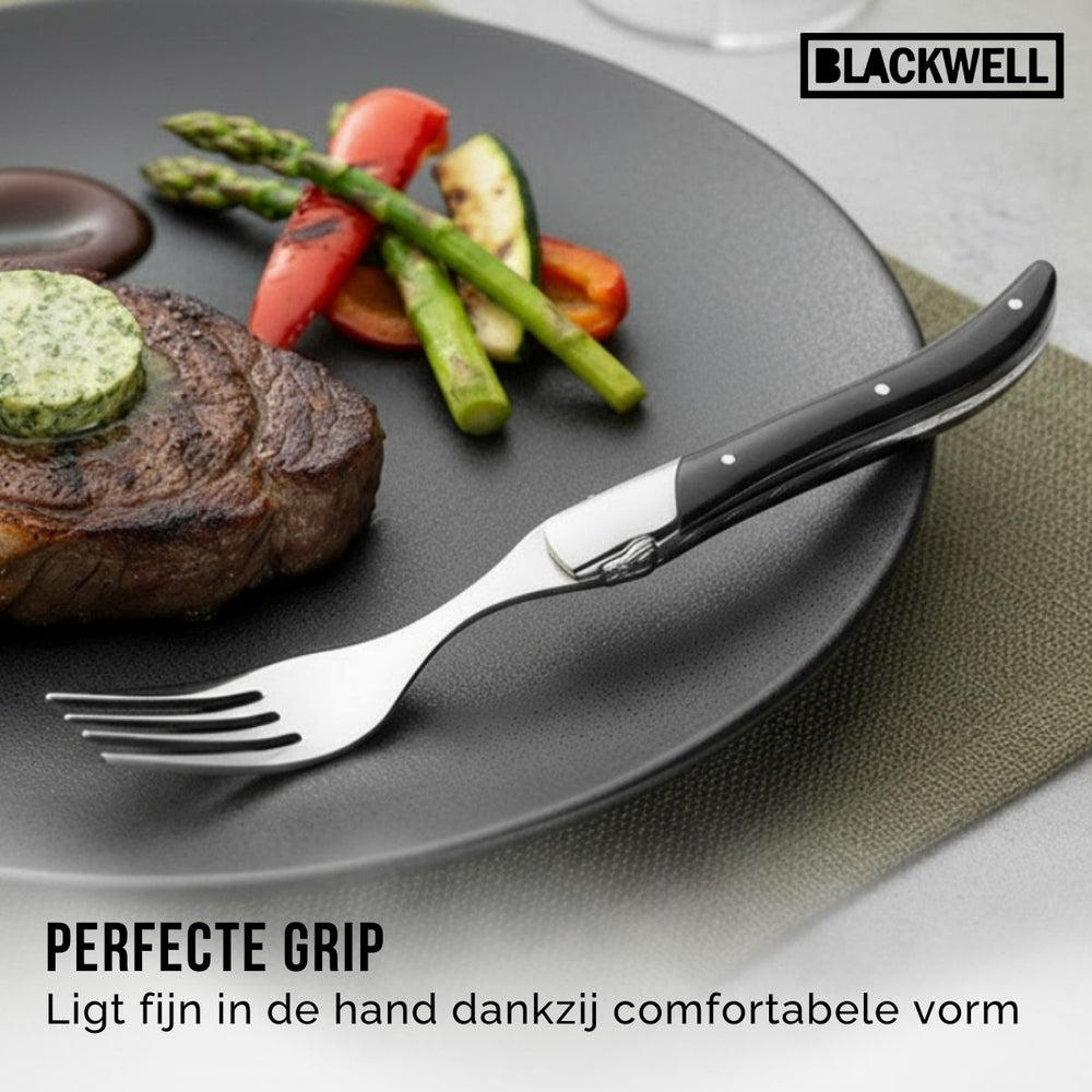 Tenedores de bistec Blackwell Laguiole - Madera de pakka - 6 piezas