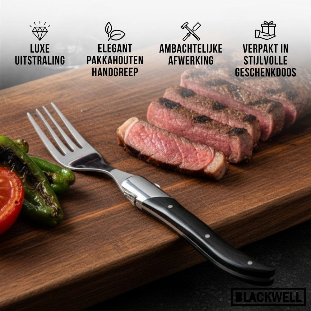 Tenedores de bistec Blackwell Laguiole - Madera de pakka - 6 piezas