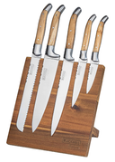 Blackwell Messenblok Magnetisch - Koksmessenset - Laguiole - Olijfhout - Koksmes, Broodmes, Vleesmes, Officemes & Schilmes 6-delig