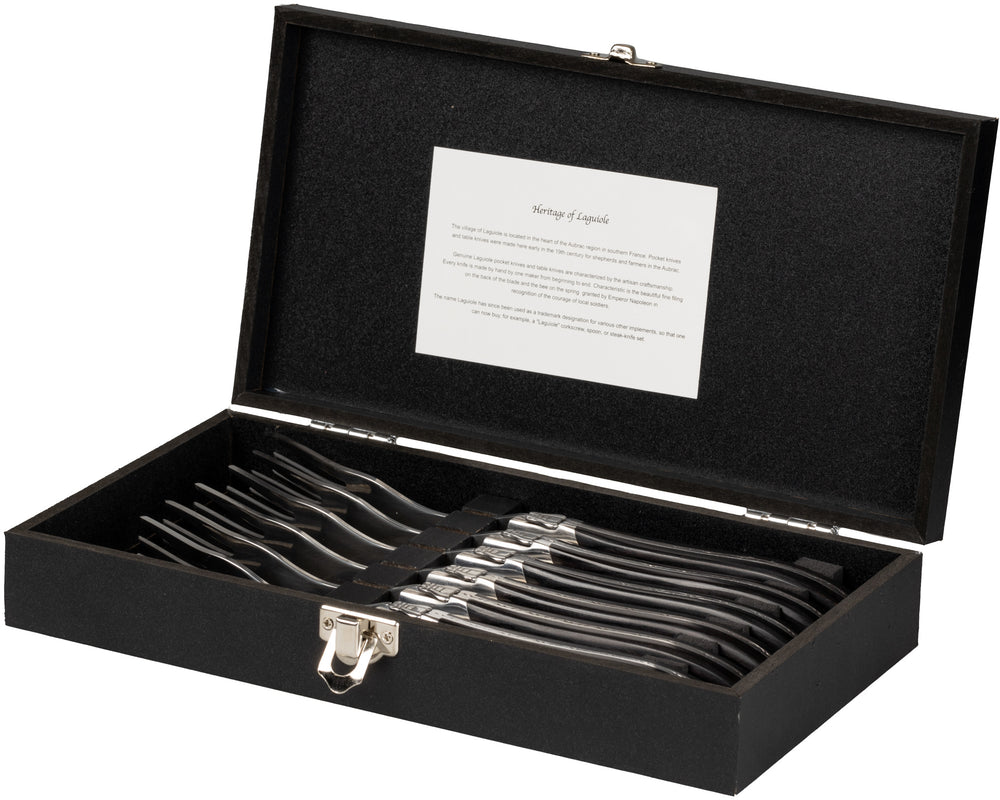 Tenedores de bistec Blackwell Laguiole - Madera de pakka - 6 piezas