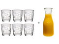 Bormioli Rocco Waterglazen Diamond 300 ml - 6 Stuks + Cookinglife Karaf 1 Liter