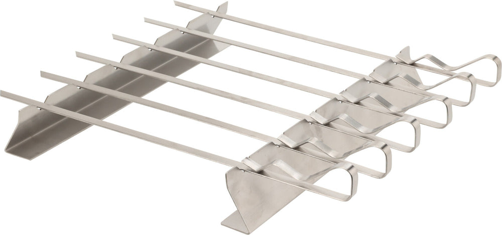 Cookinglife BBQ Spiezen Fire & Flavour RVS 42 cm - Set van 6 met Houder voor Grillen