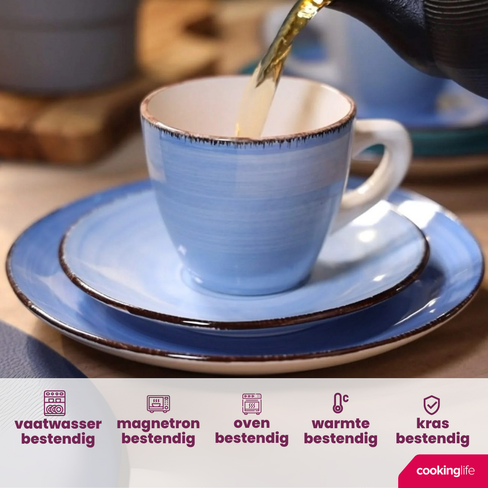Cookinglife Bekers Delice Blauw 350 ml - 6 stuks