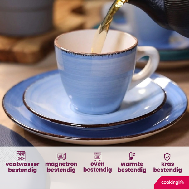 Cookinglife Bekers Delice Blauw 350 ml - 6 stuks