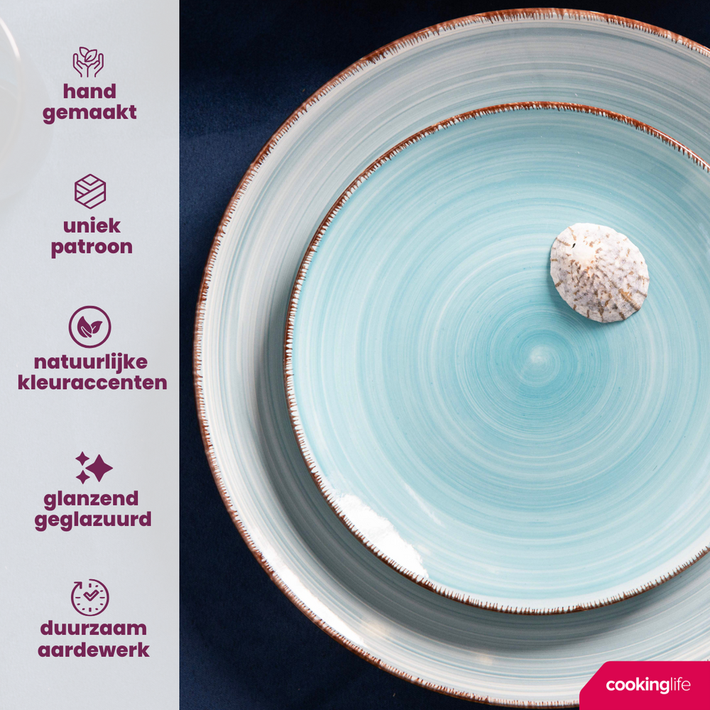 Cookinglife Bekers Delice Blauw 350 ml - 6 stuks