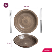 Cookinglife Serviesset Delice Grijs 18-delig / 6 personen - 6 dinerborden, 6 diepe borden en 6 ontbijtborden