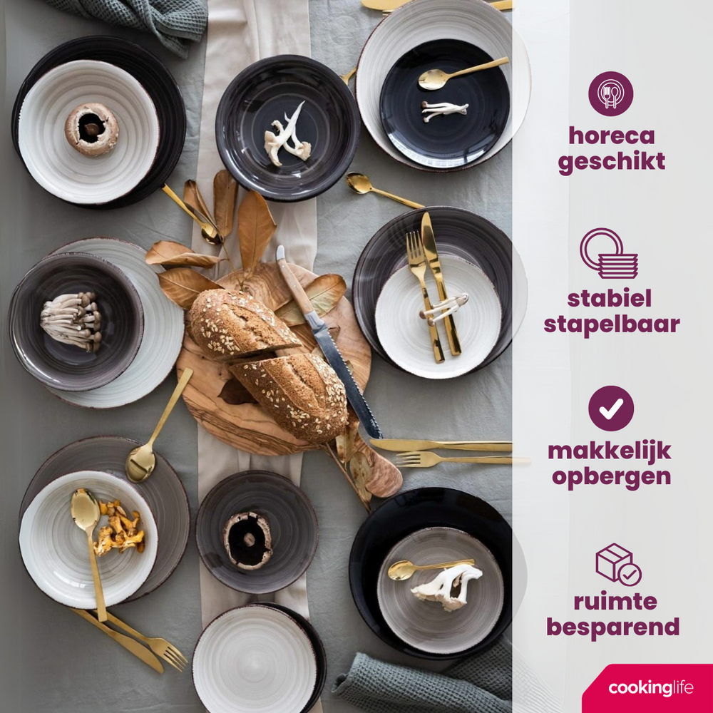 Cookinglife Mokken Delice Grijs 350 ml - 6 stuks