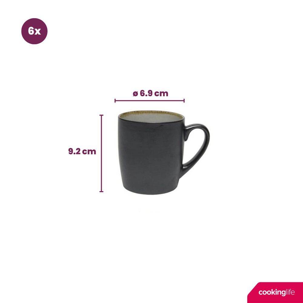 Cookinglife Mokken Nola Warm Grey 350 ml - 6 stuks