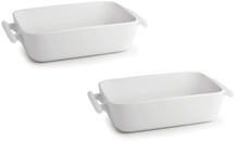 BonBistro Fuentes para horno Yong Squito - Blanco - 39 x 24 x 6 cm / 3.5 Litros - 2 piezas