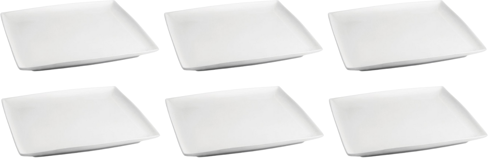 BonBistro Platos de cena Yong Squito 26 x 26 cm - Blanco - 6 piezas