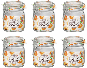 Tarro de conserva Bormioli Rocco Fido - 10 x 10 cm / 750 ml - cuadrado - 6 unidades