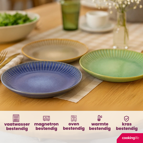 Cookinglife Dinerborden Aqua Maris ø 26 cm - 6 Stuks